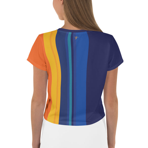 Color Twist Vertical Line Crop Tee