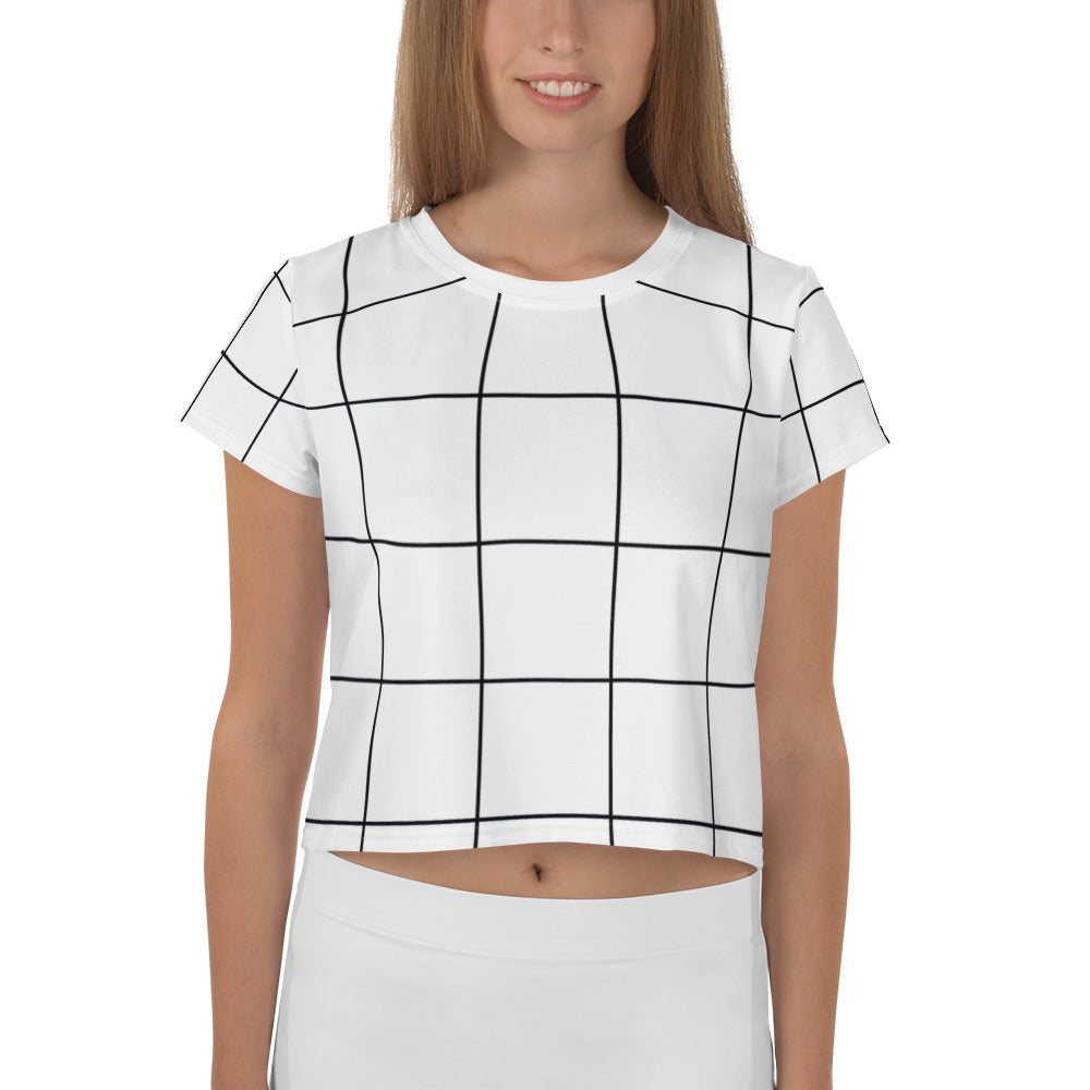 Classic Check Black & white Crop Tee