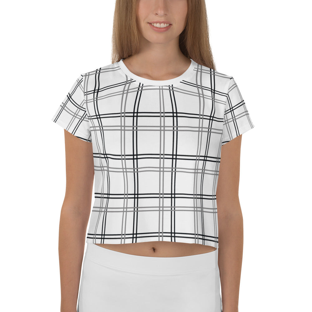 Classic Check Multicolour Double Line Crop Tee