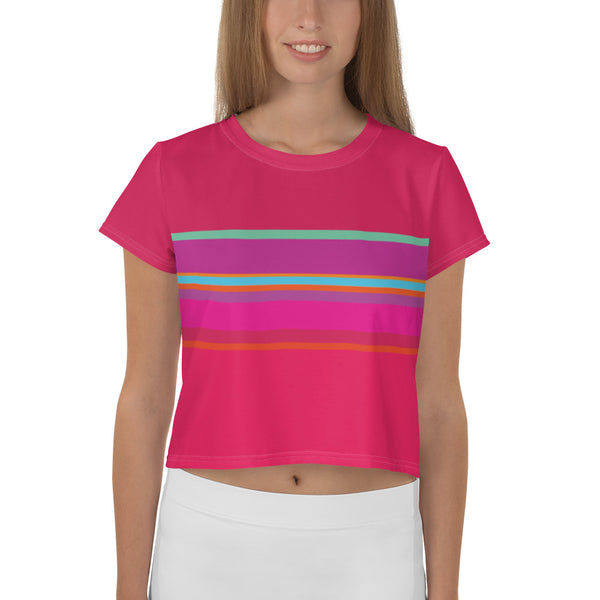 Color Twist Simple Crop Tee