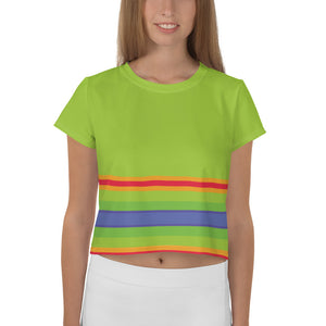 Stripe Banana Leaf Green Crop Tee