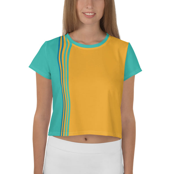 Multicolor Stripe Crop Tee