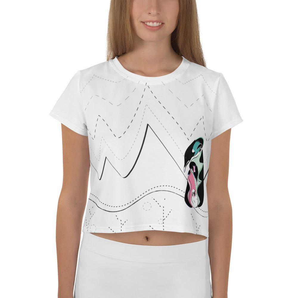 Penguin Love Crop Tee