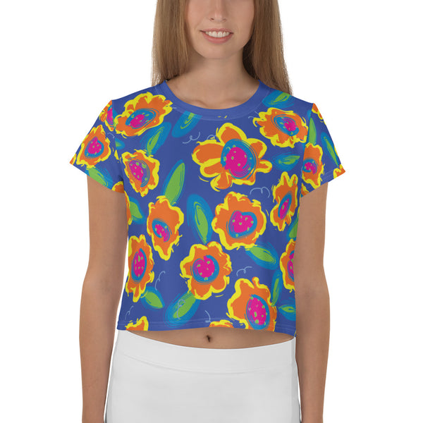 Floral Canvas Crop Tee