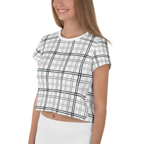 Classic Check 3 Color Double Line Crop Tee