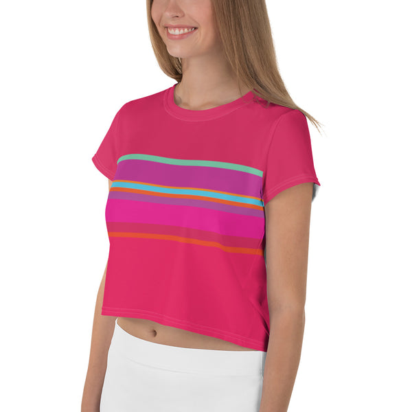 Color Twist Simple Crop Tee