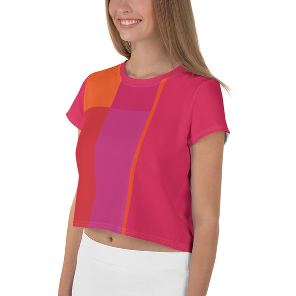 Color Twist Multicolor Crop Tee