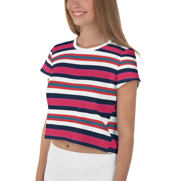 Color Twist Delicate line Multicolor Crop Tee