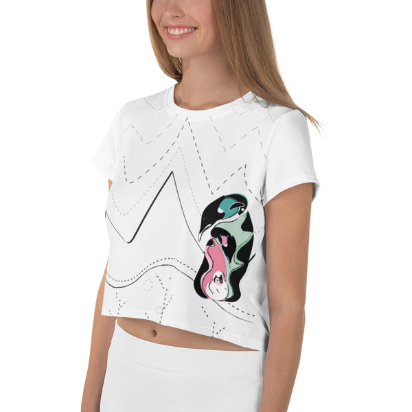 Penguin Love Crop Tee