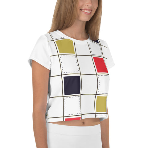 Classic Check Colourful Design Crop Tee