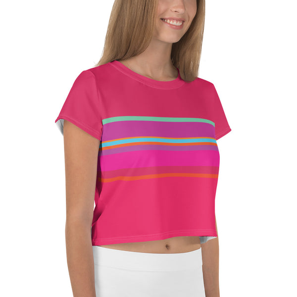 Color Twist Simple Crop Tee