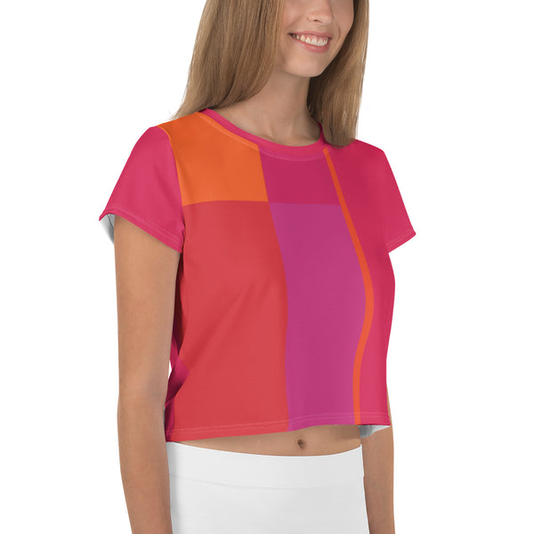 Color Twist Multicolor Crop Tee