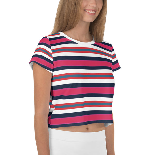 Color Twist Delicate line Multicolor Crop Tee