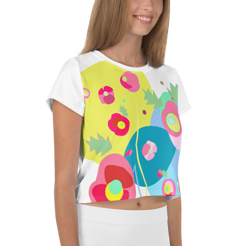 Abstract Floral Crop Tee